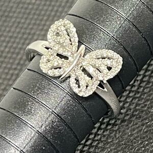 New! 925❣️Real .24 ct Diamonds ❣️ Ring Sz 9 Pave New Gift Box Bag